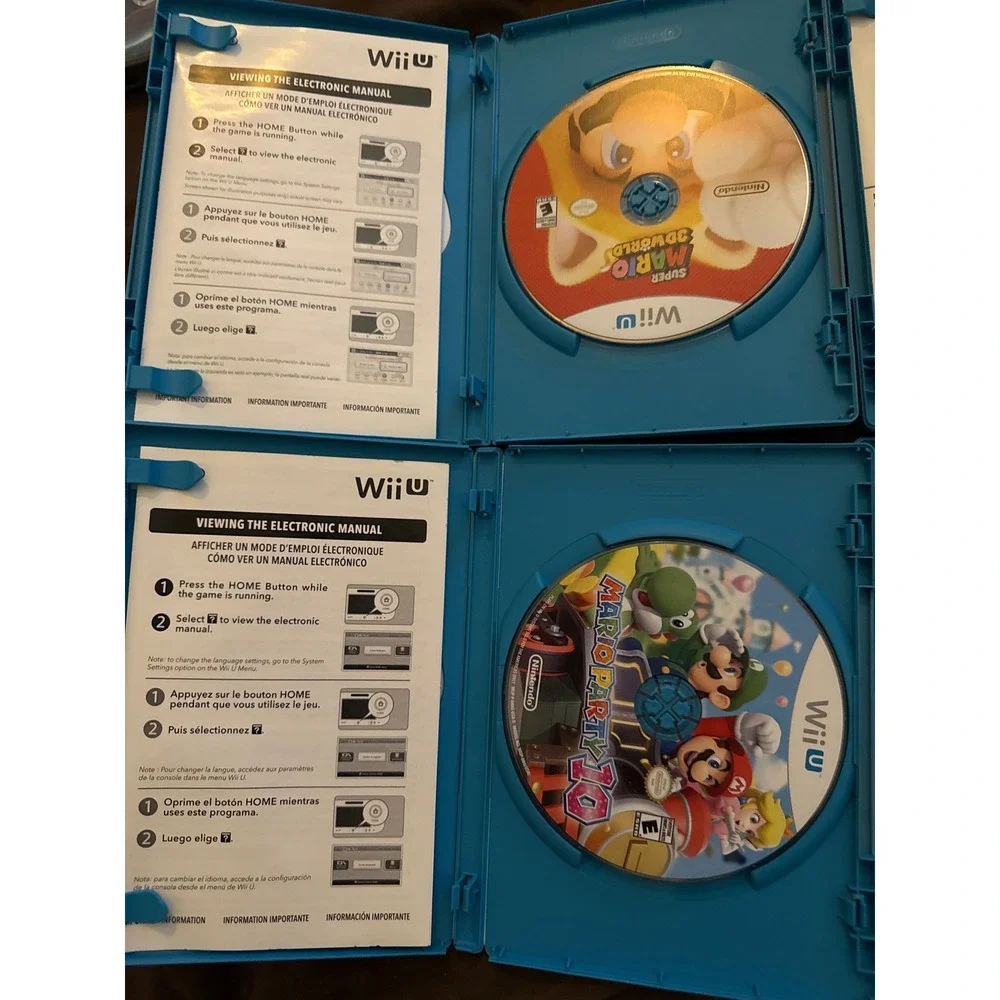 Nintendo Wii U Game Bundle Super Mario 3D World Mario Party 10 Splatoon LEGO